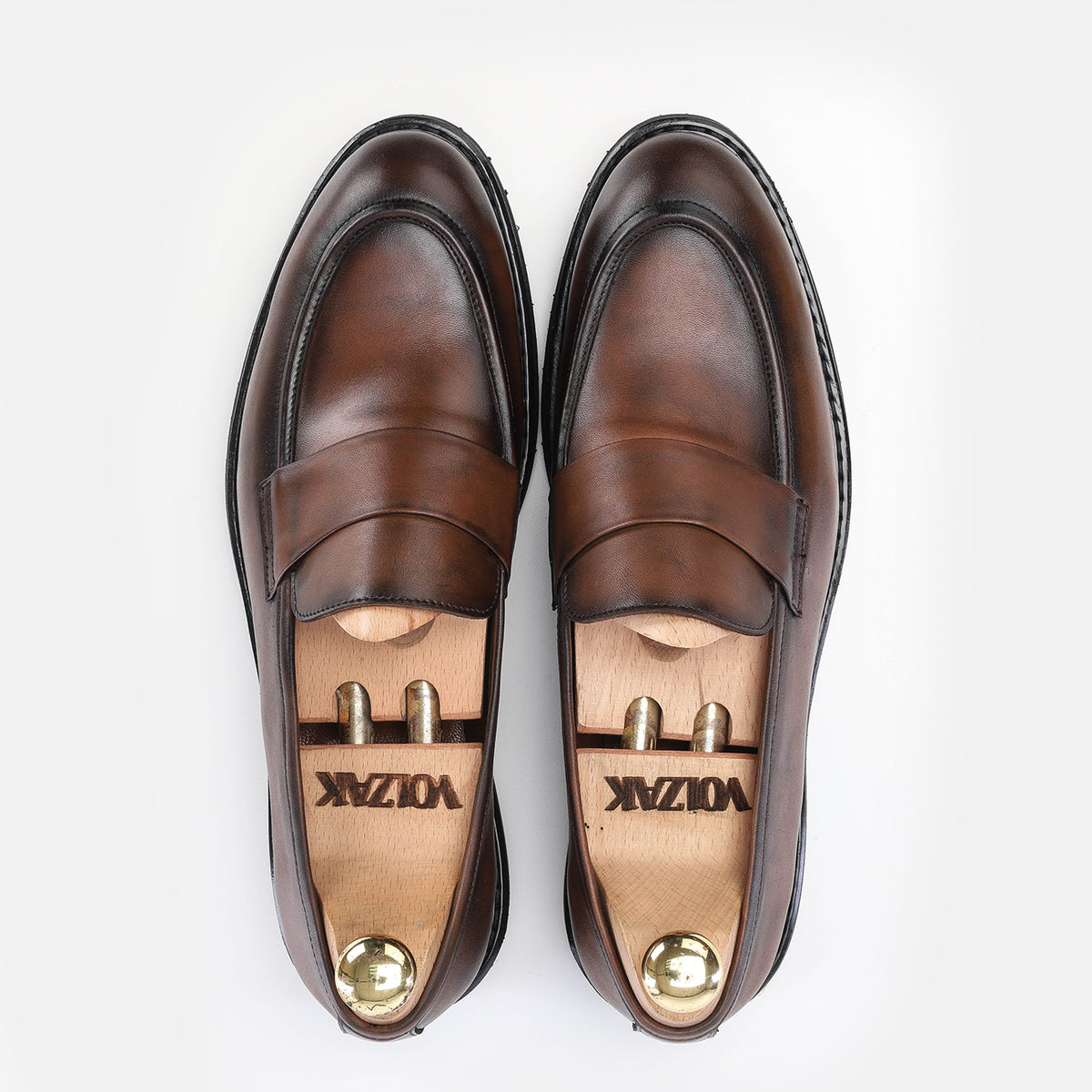 Volzak 5162 vintage brown leather shoe