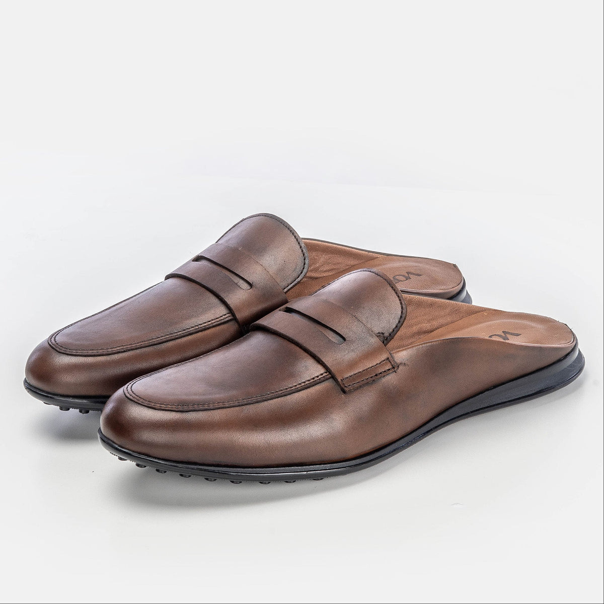 Volzak 5172 Vintage Brown Leather Mule