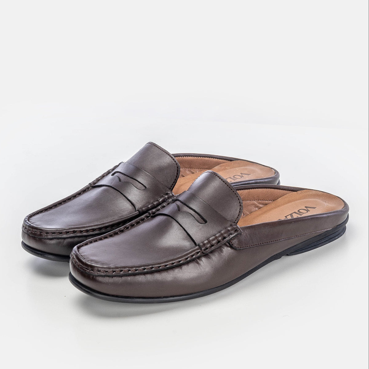 Volzak 5175 Brown Leather Mule