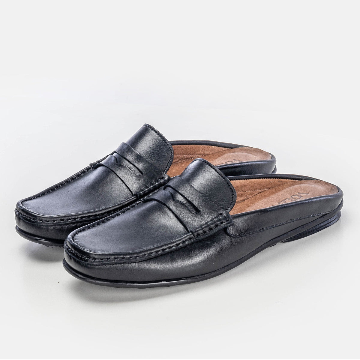 Volzak 5175 Black Leather Mule