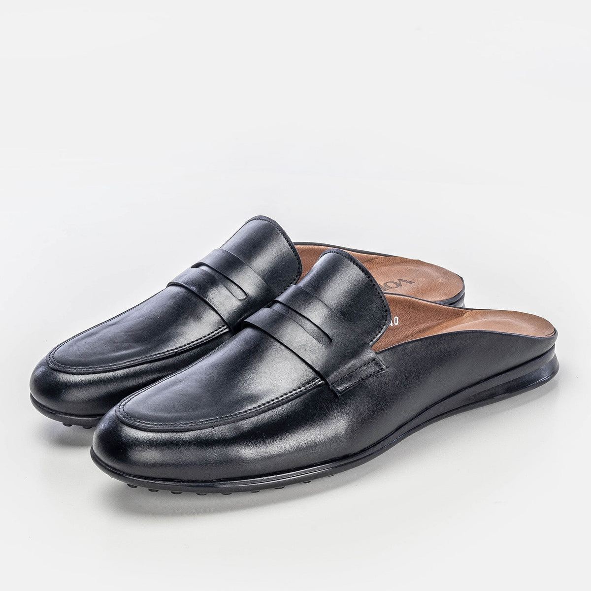 Volzak 5172 Black Leather Mule