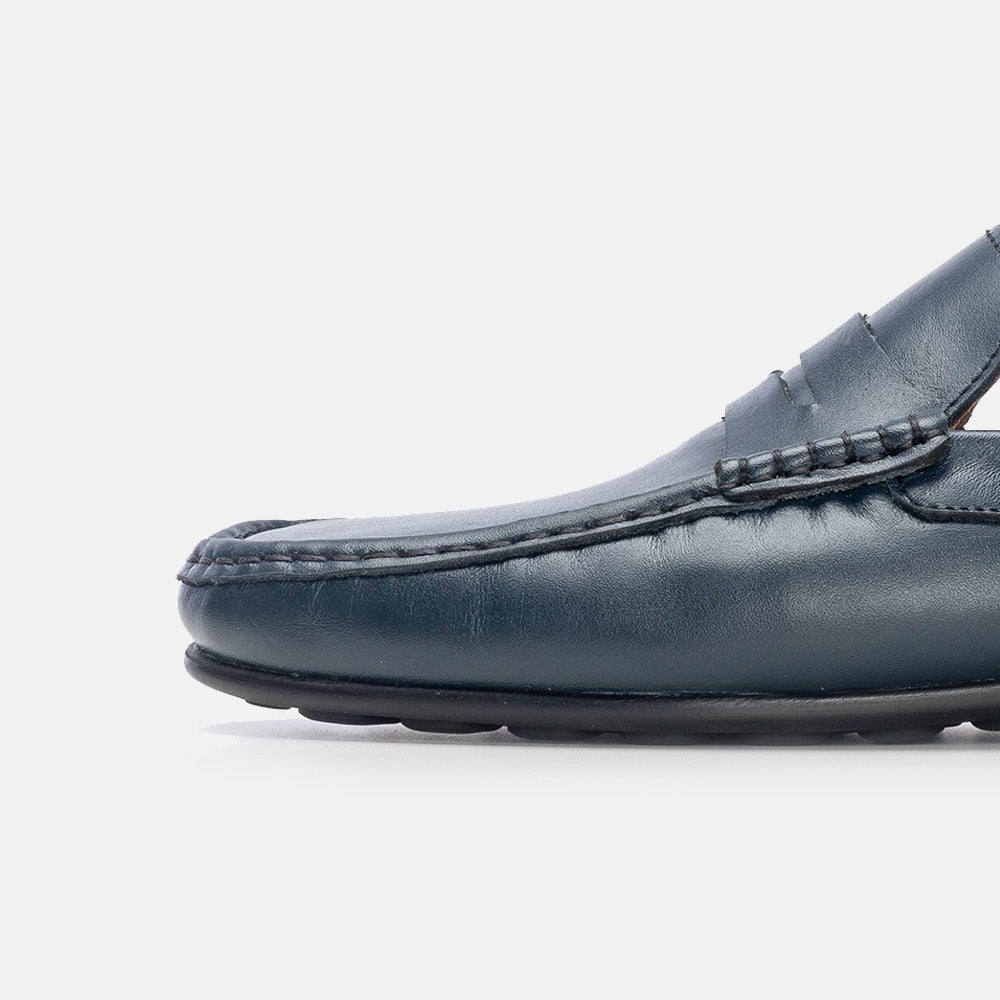 Volzak 5175 Mule en cuir bleu