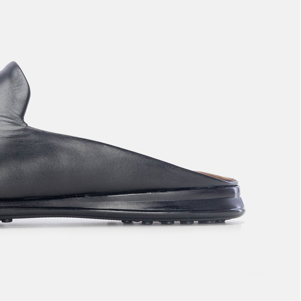 Volzak 5174 Mule en cuir noir