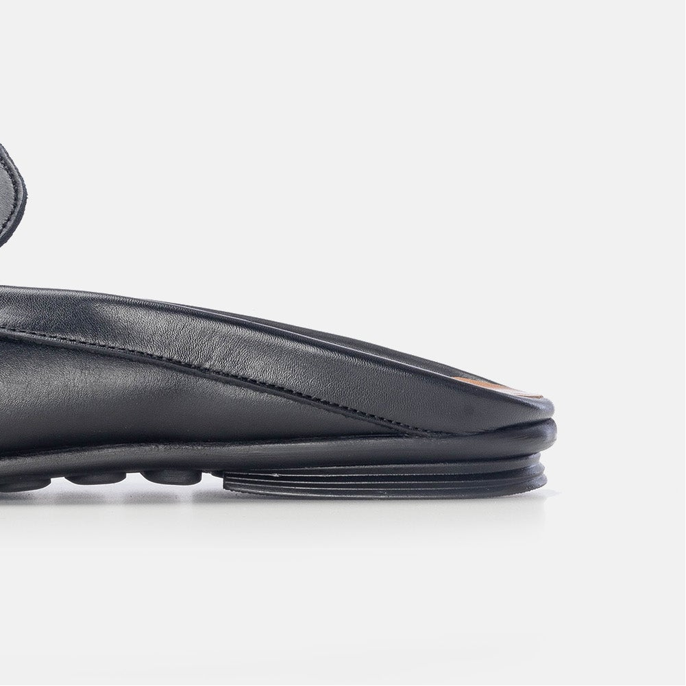 Volzak 5176 Mule en cuir noir