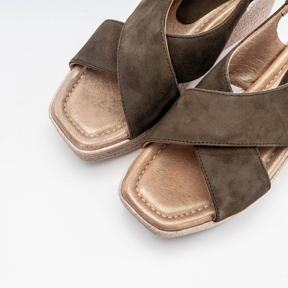 '''968 Green Suede Sandal