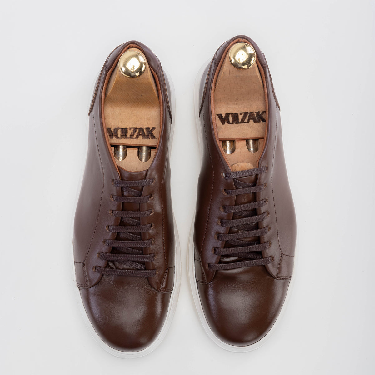 Volzak 5214 brown leather sneakers