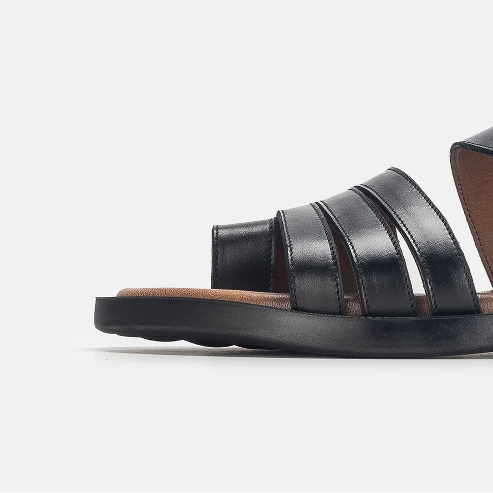 Volzak 5135 S Black Leather Sandal
