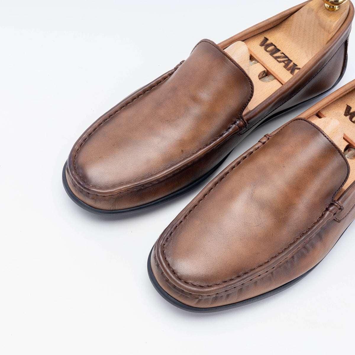Volzak 5224 Vintage Brown Leather Moccasin