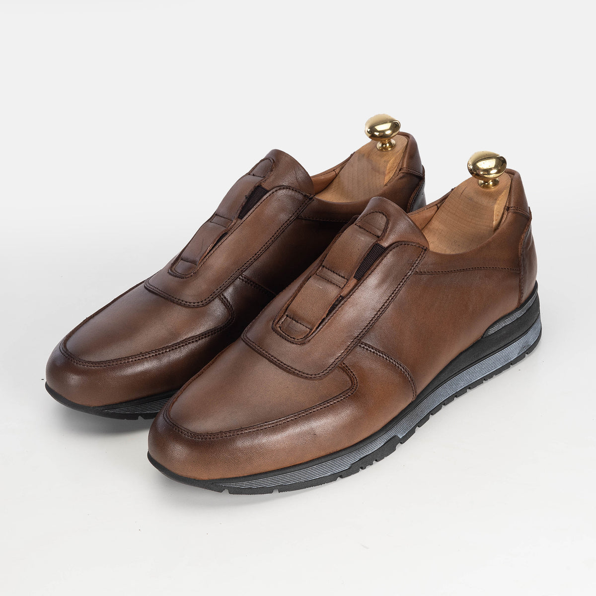 Volzak 5227 Vintage Brown Leather Sneakers