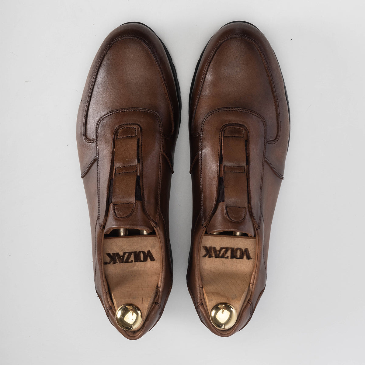 Volzak 5227 Vintage Brown Leather Sneakers