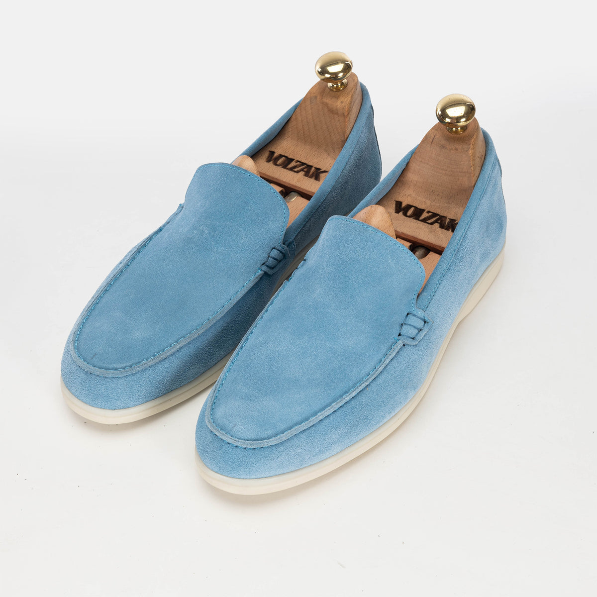 Volzak 3061 Mocassin en daim Bleu Ciel