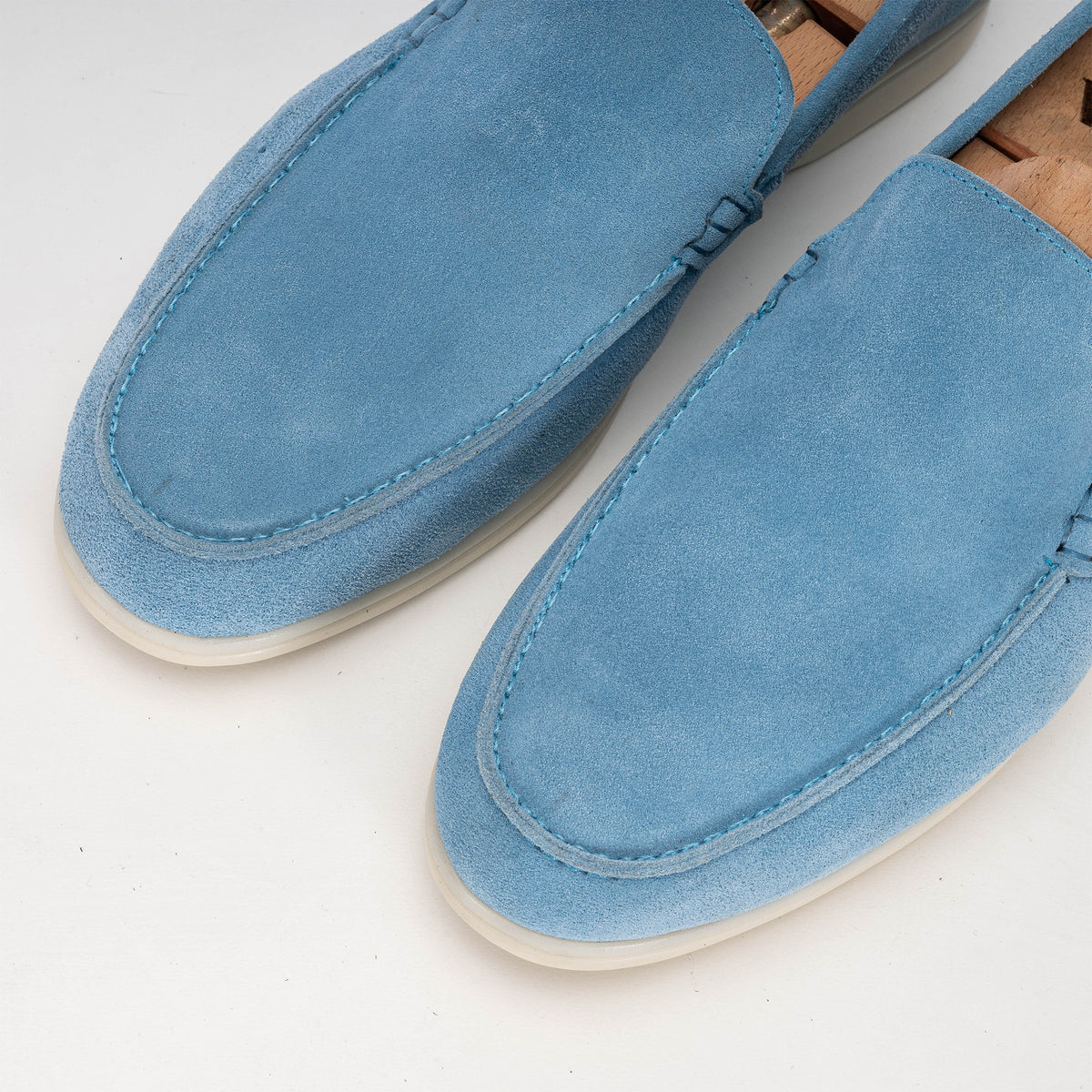 Volzak 3061 Mocassin en daim Bleu Ciel