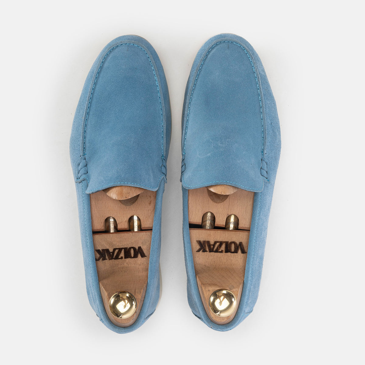 Volzak 3061 Mocassin en daim Bleu Ciel