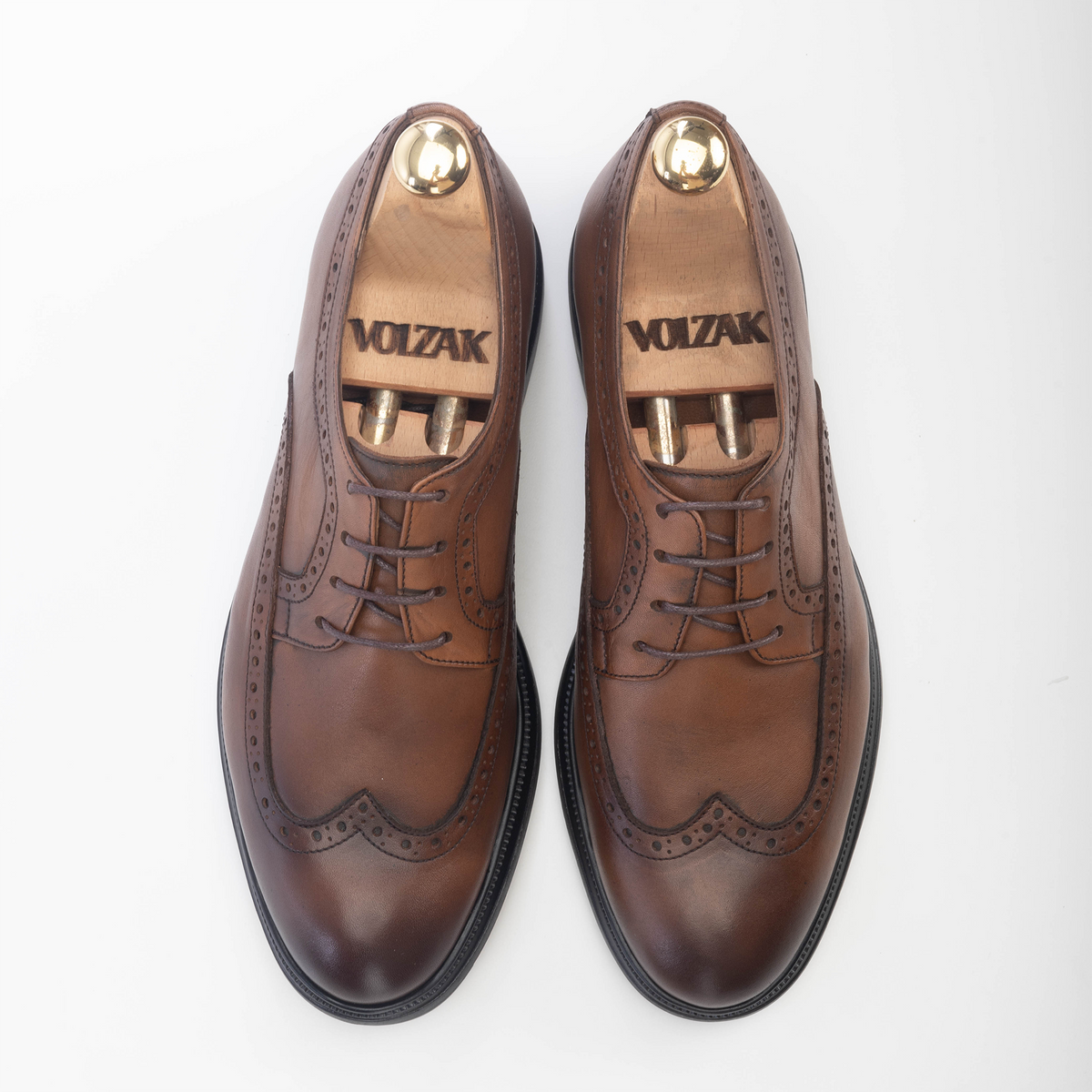Volzak 5235 chaussure en cuir marron vintage