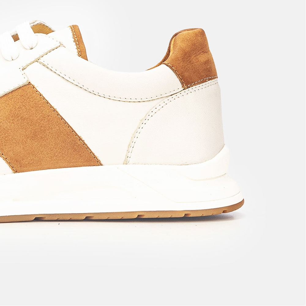 Volzak 3038 Leather Sneakers White Camel