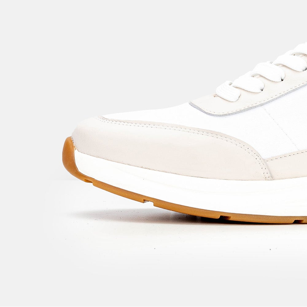 Volzak 3039 Beige White Leather Sneakers
