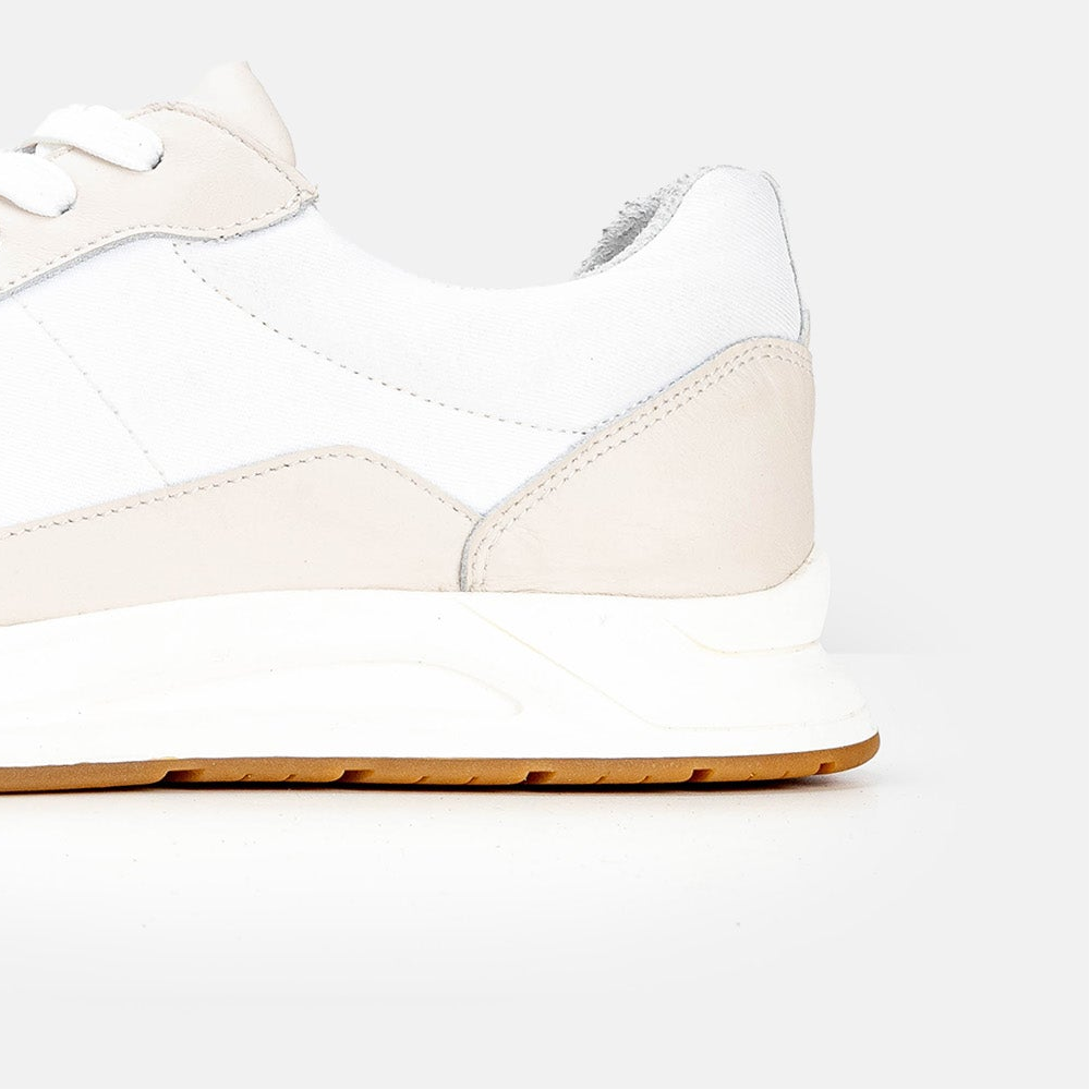 Volzak 3039 Beige White Leather Sneakers