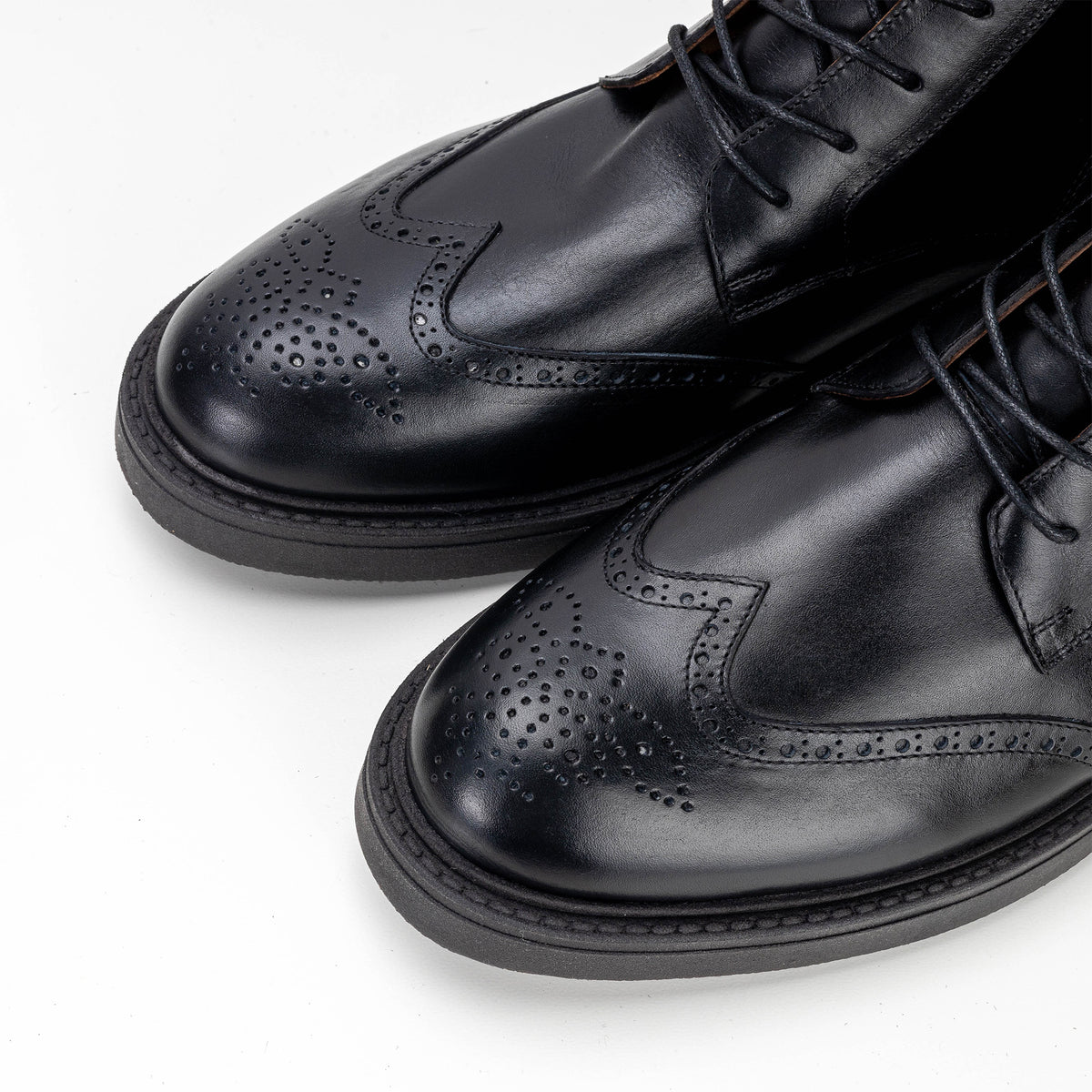 Volzak 1809 Black Leather Ankle Boot