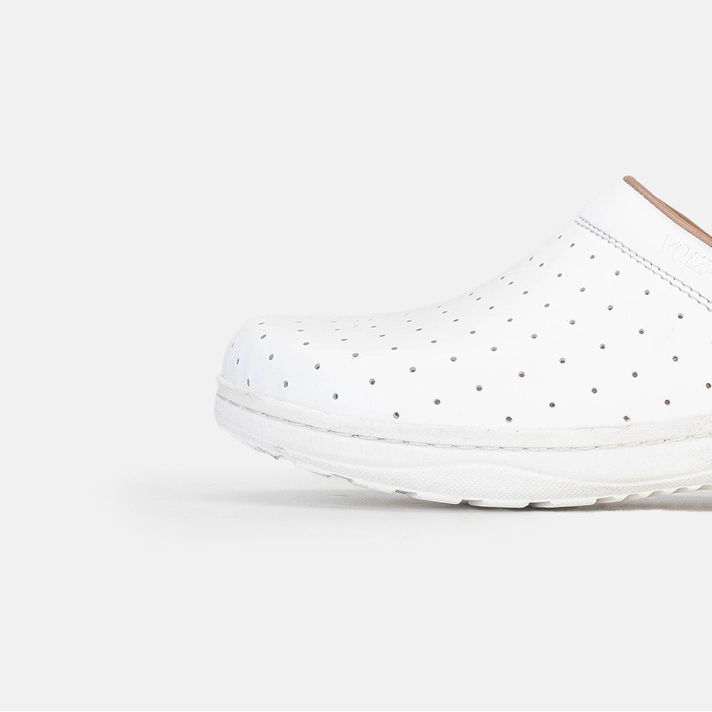 Volzak 015 Sabot Medical en cuir Blanc