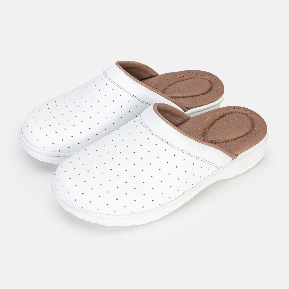 Volzak 015 Sabot Medical en cuir Blanc