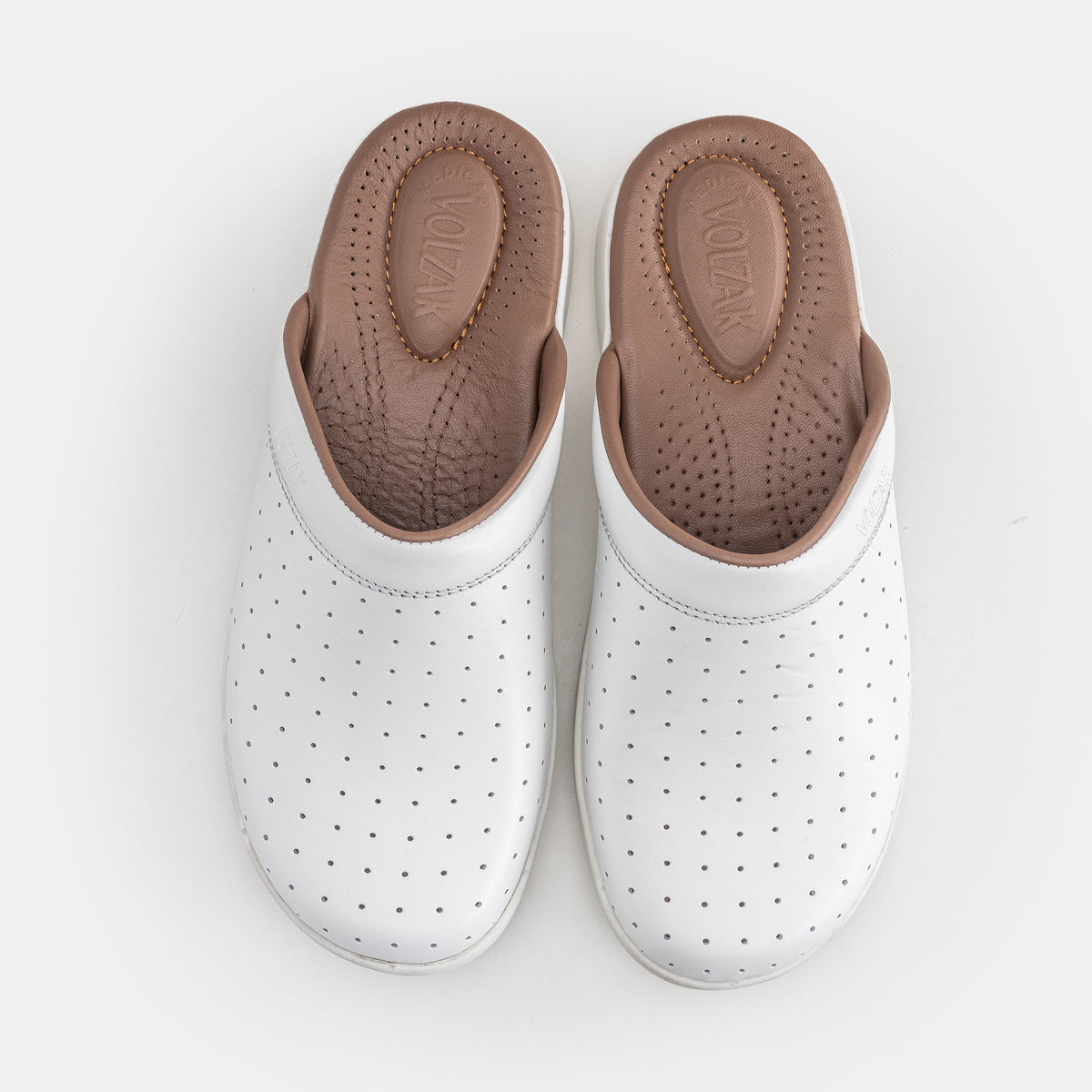 Volzak 015 Sabot Medical en cuir Blanc