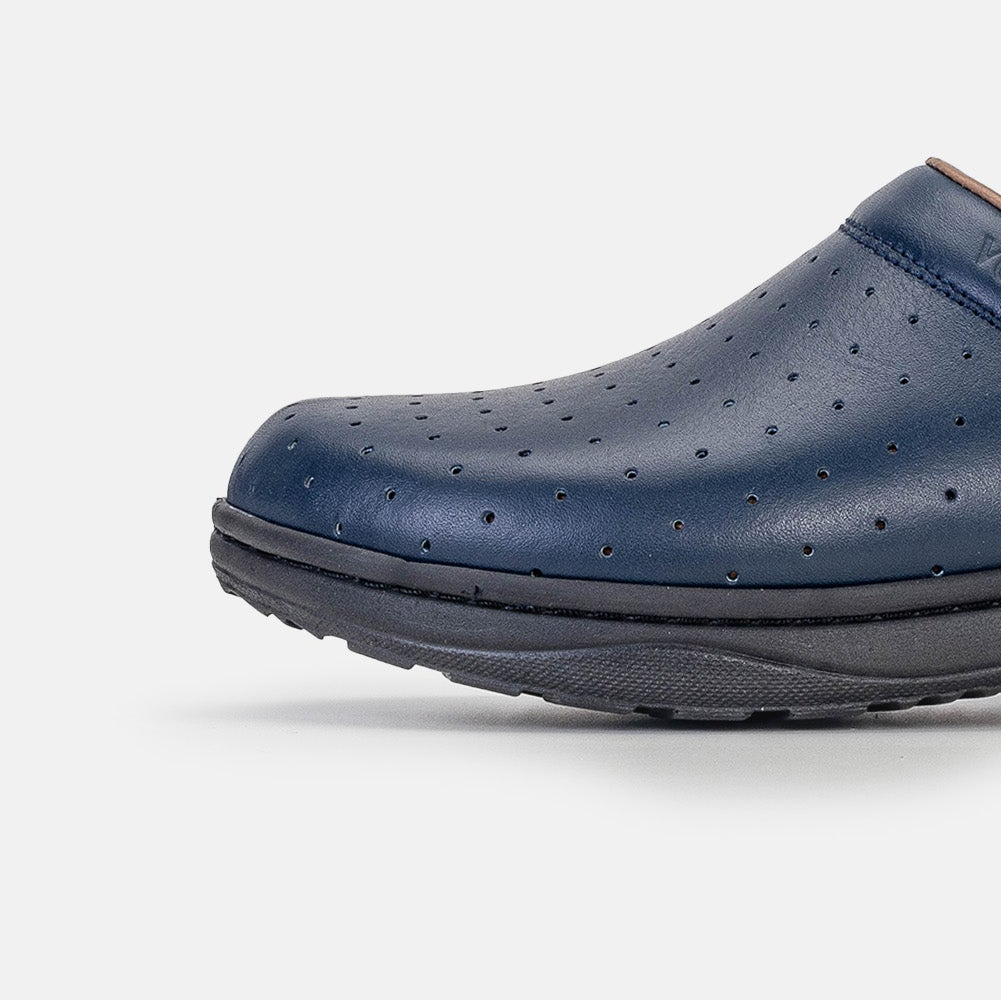 Volzak 015 Sabot médical en cuir bleu