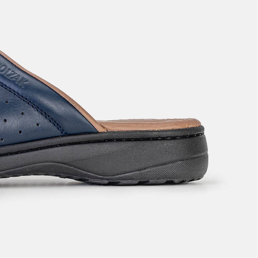 Volzak 015 Sabot médical en cuir bleu