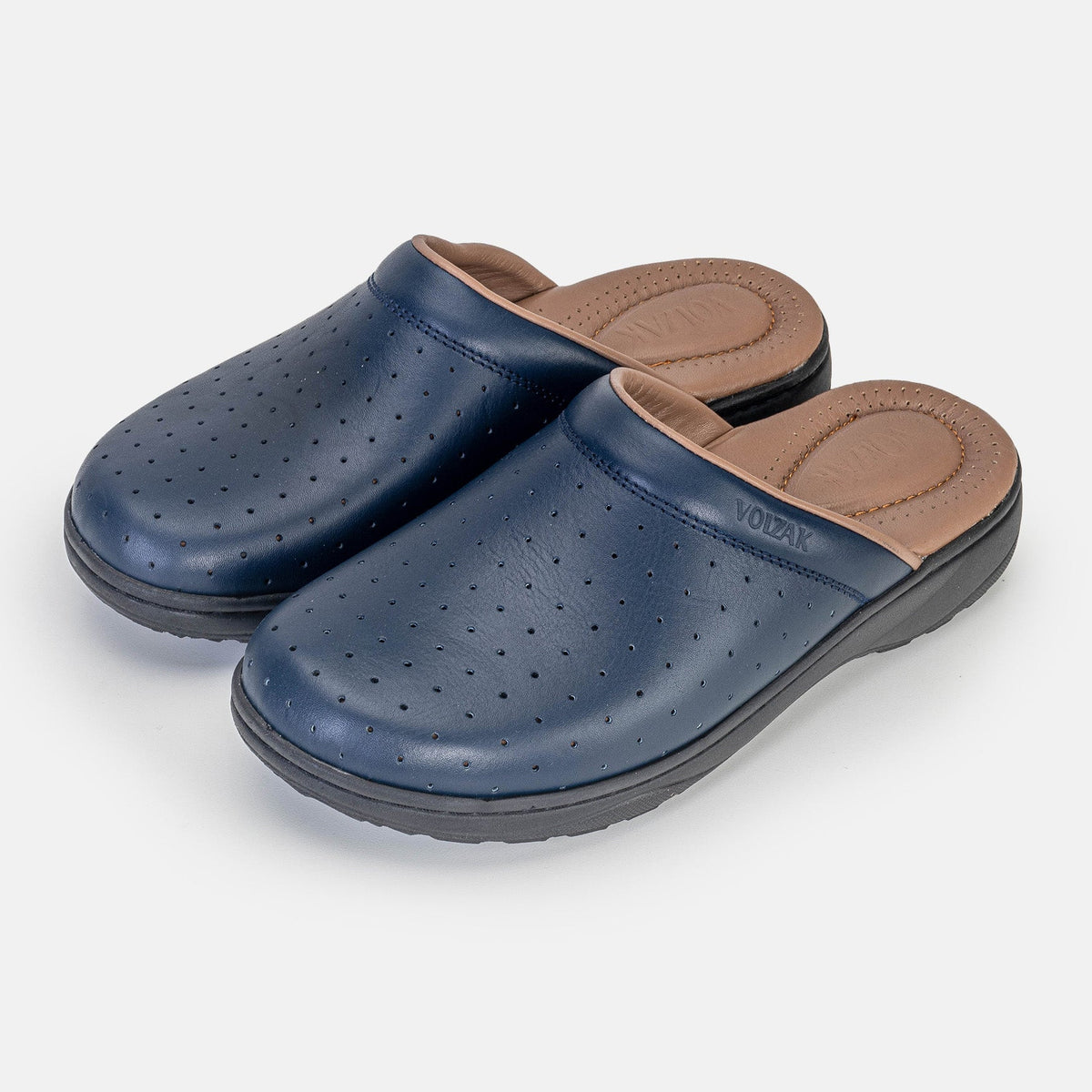 Volzak 015 Sabot médical en cuir bleu