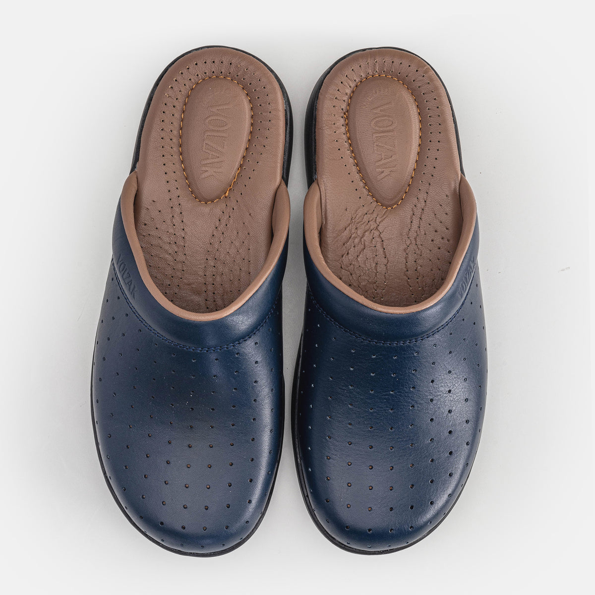 Volzak 015 Sabot médical en cuir bleu