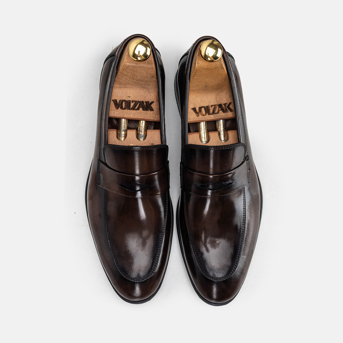 Volzak 5328 chaussure en cuir Démasquable Marron vintage