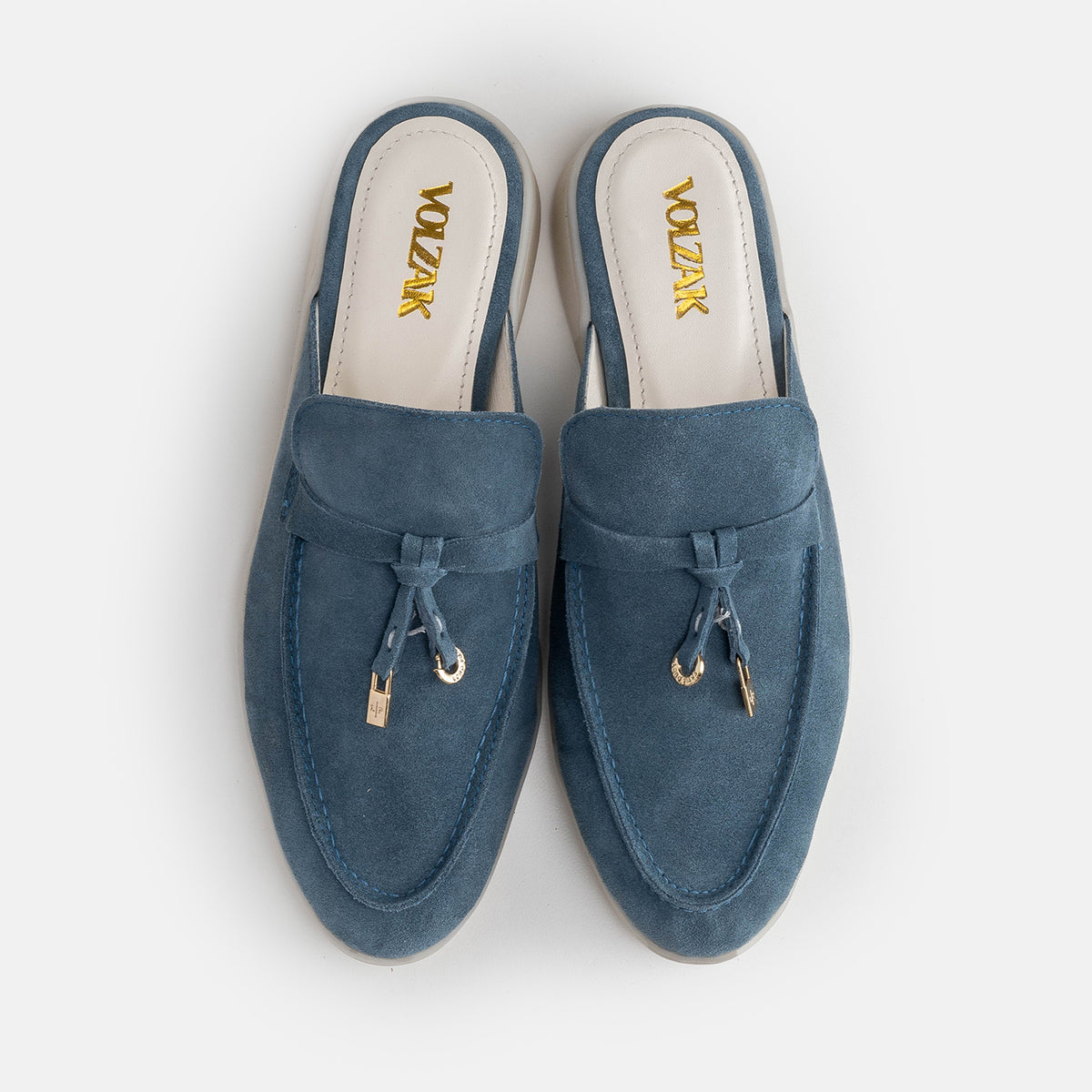 Volzak 0777 Suede Mule Blue