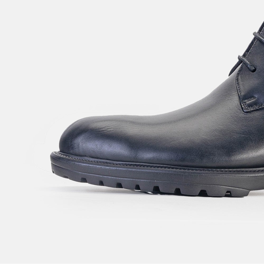 Volzak 5303 Black Leather Ankle Boot