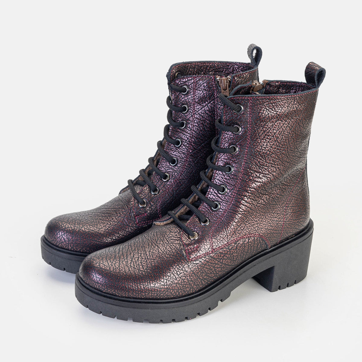 Volzak 3033 Bottine en cuir Bordeaux Grainé