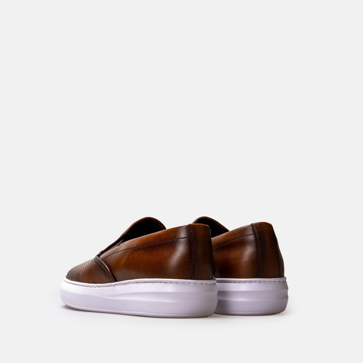 Volzak 5417 basket en cuir Marron Vintage