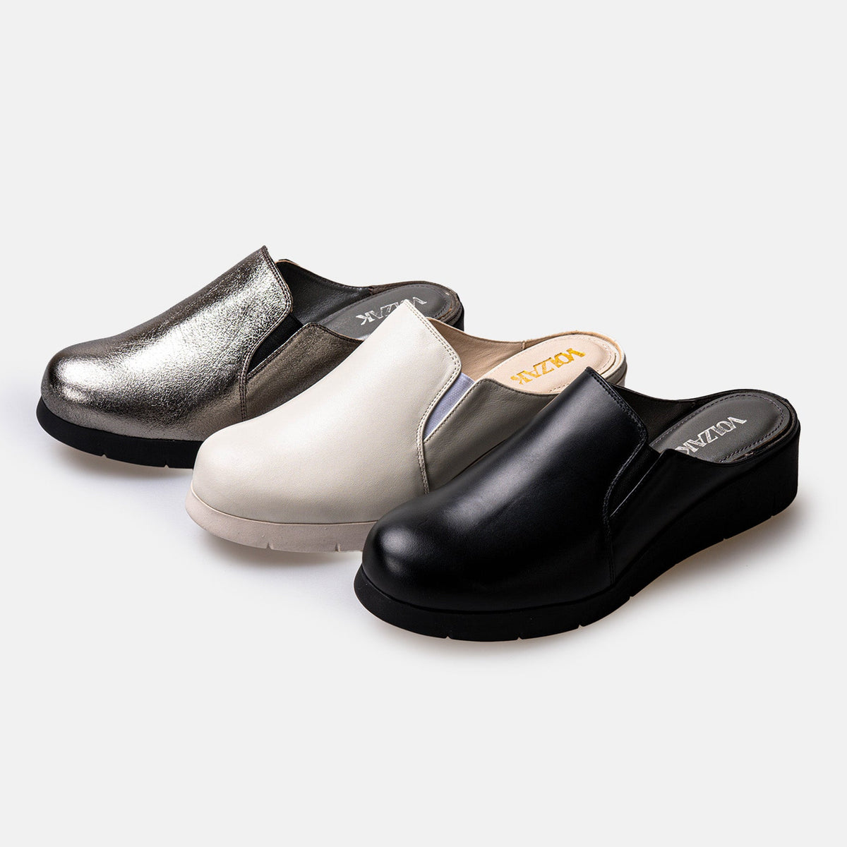 Volzak 06 Sabot en cuir Platinium