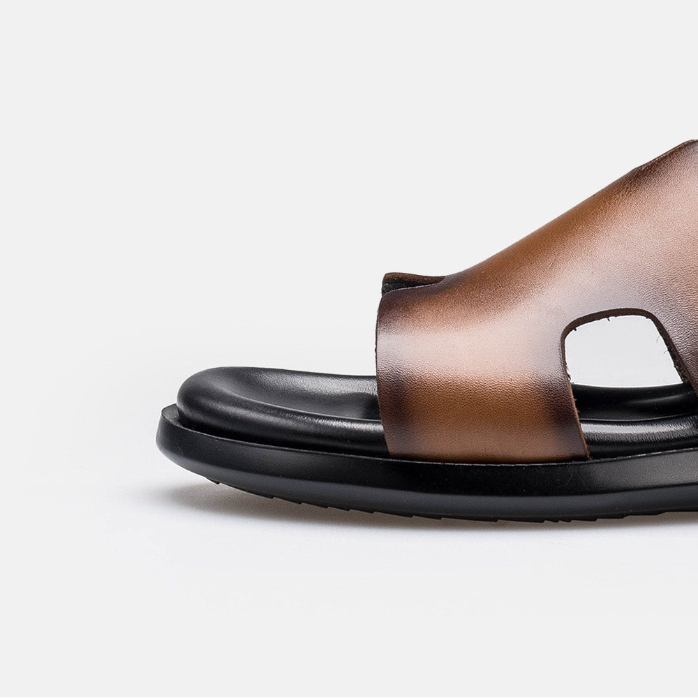 Volzak 5405 Sandale en cuir Marron Vintage