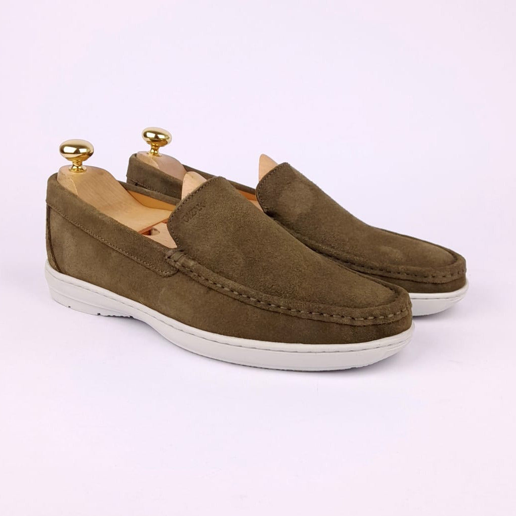 Volzak 03 Mocassin en daim vert