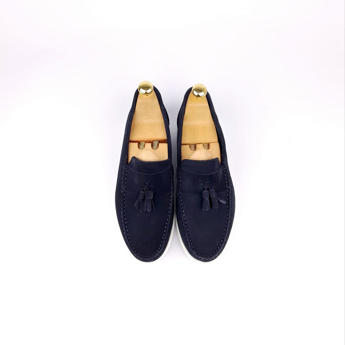 Volzak 011 Mocassin en daim bleu