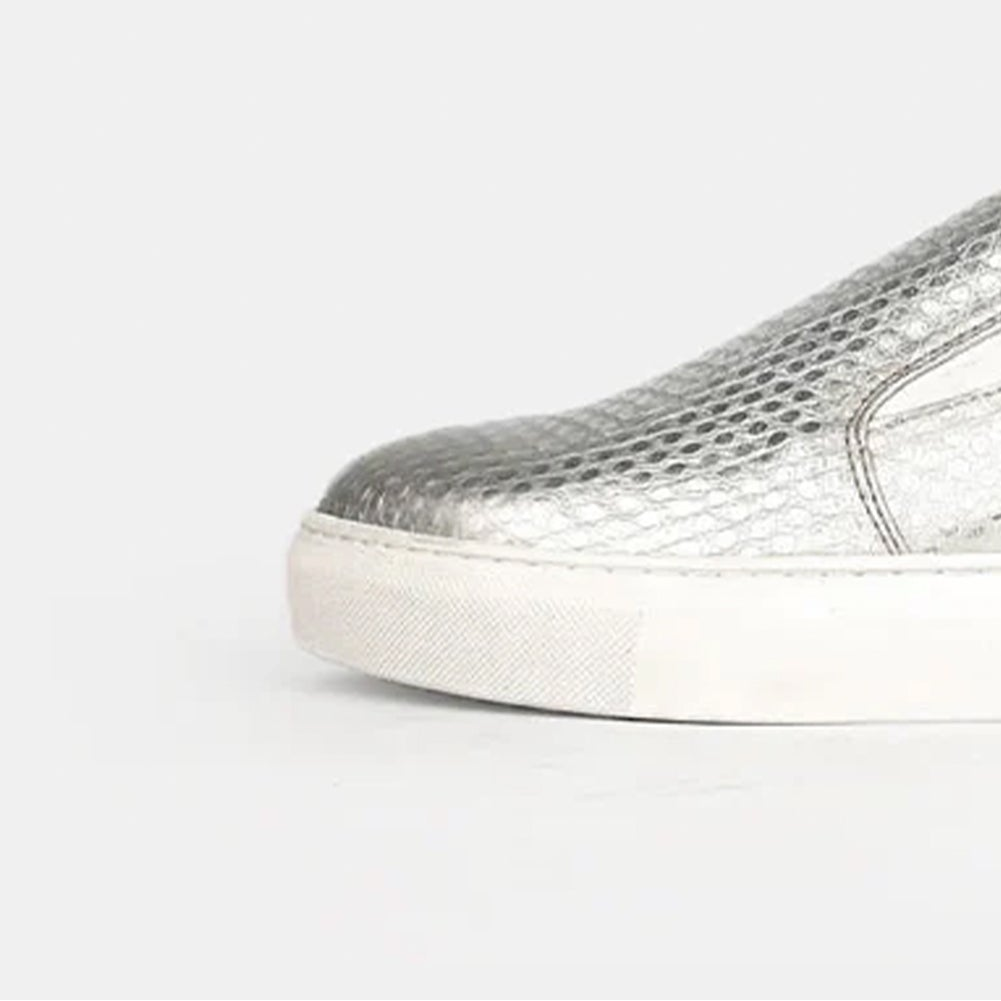Volzak 072 Silver Leather Sneakers