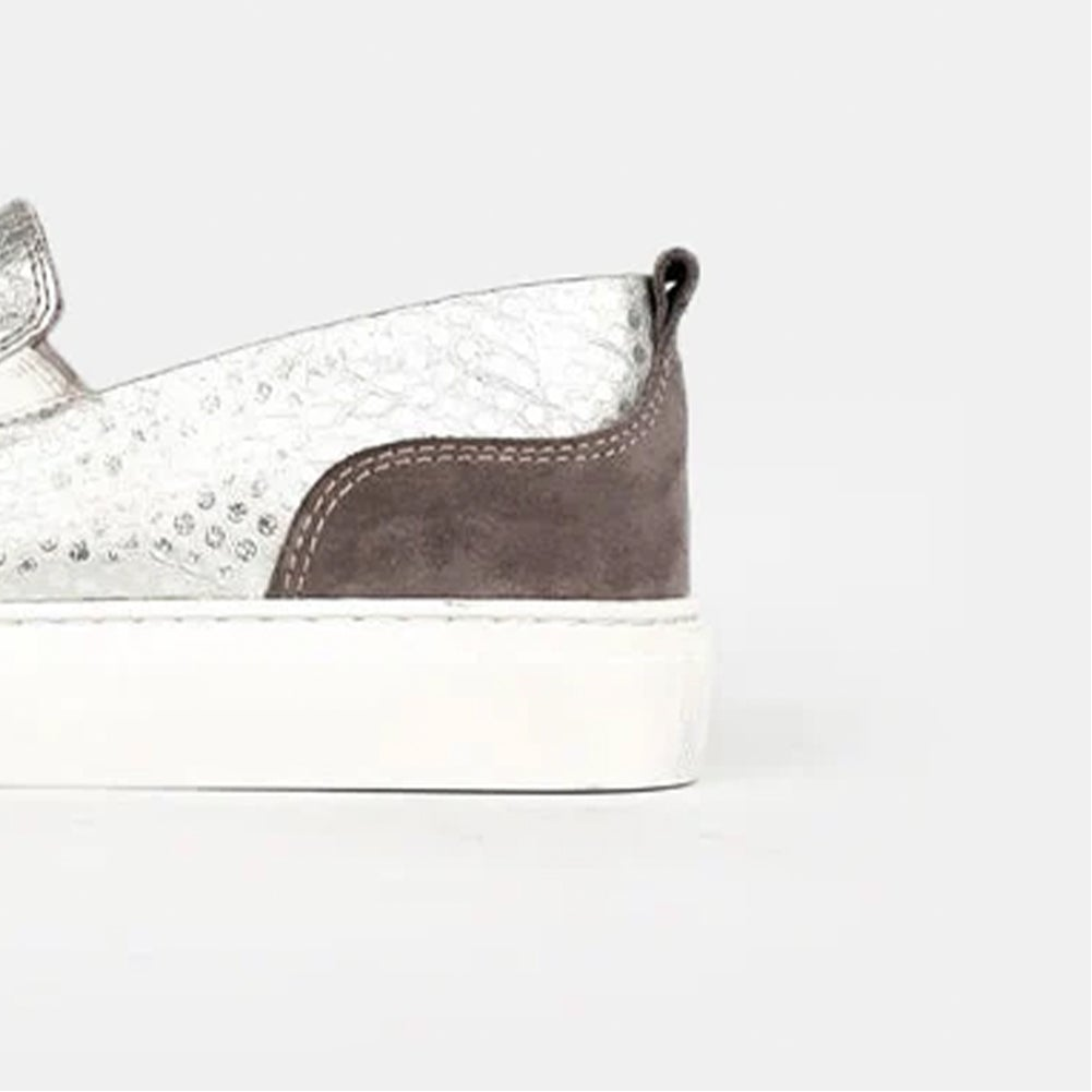 Volzak 072 Silver Leather Sneakers