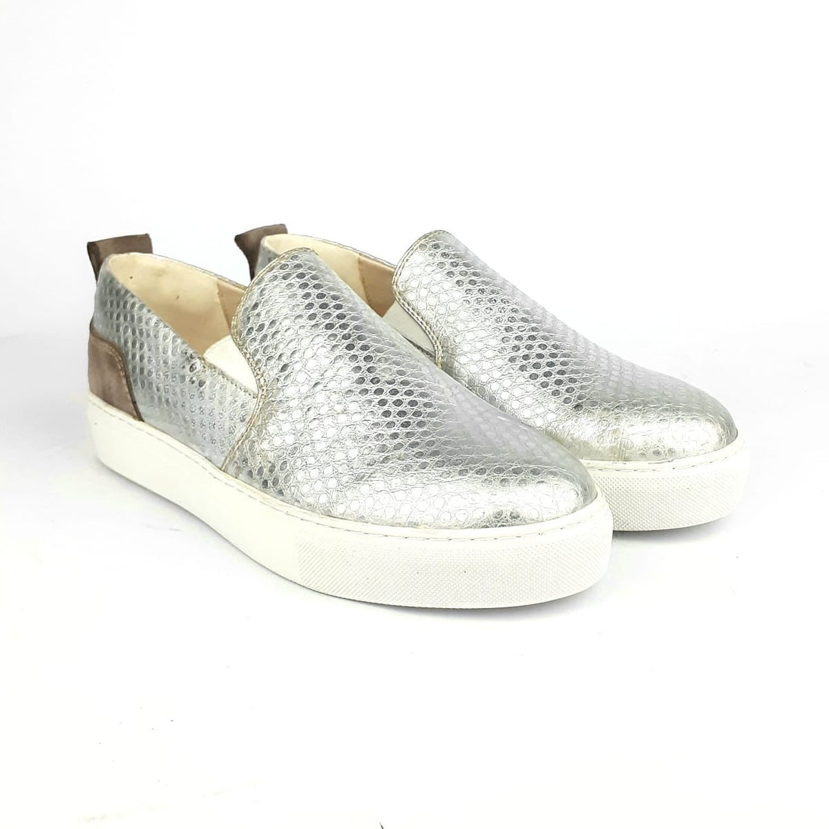 Volzak 072 Silver Leather Sneakers