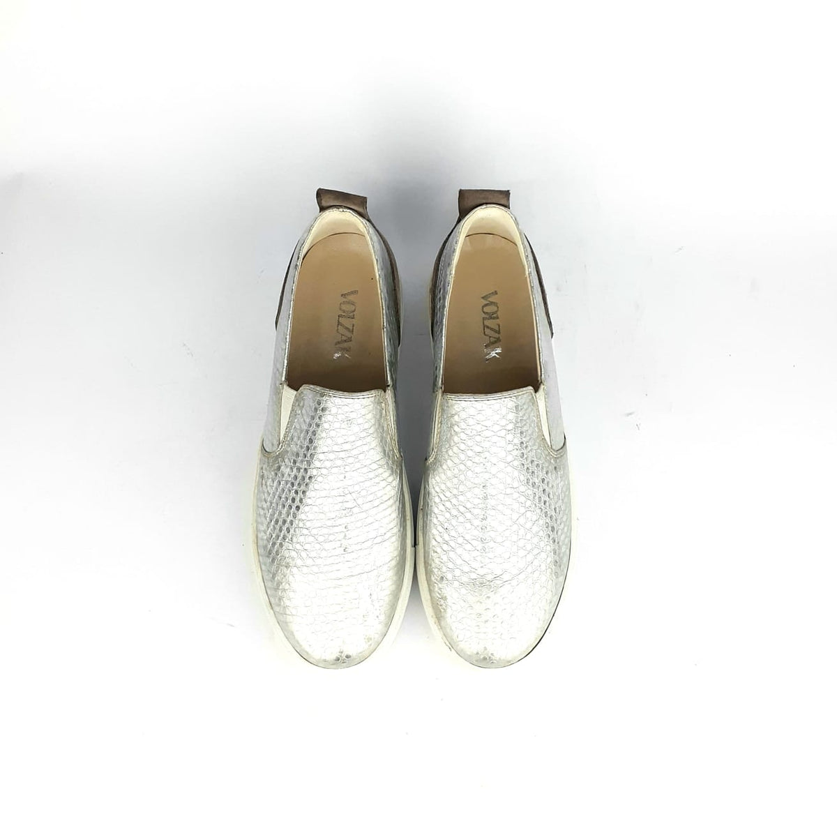 Volzak 072 Silver Leather Sneakers