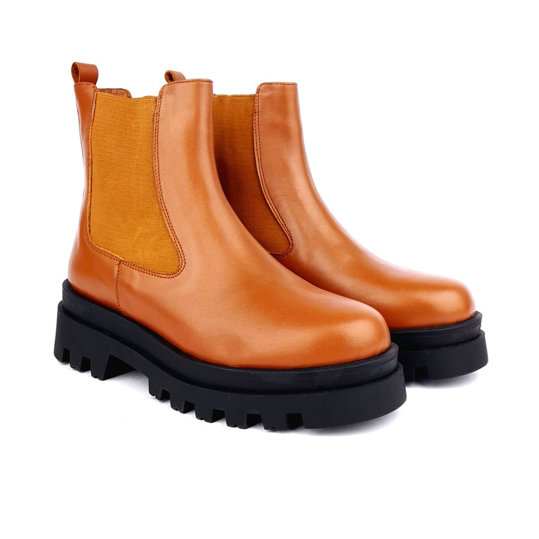 Volzak 2040 Camel Leather Ankle Boot