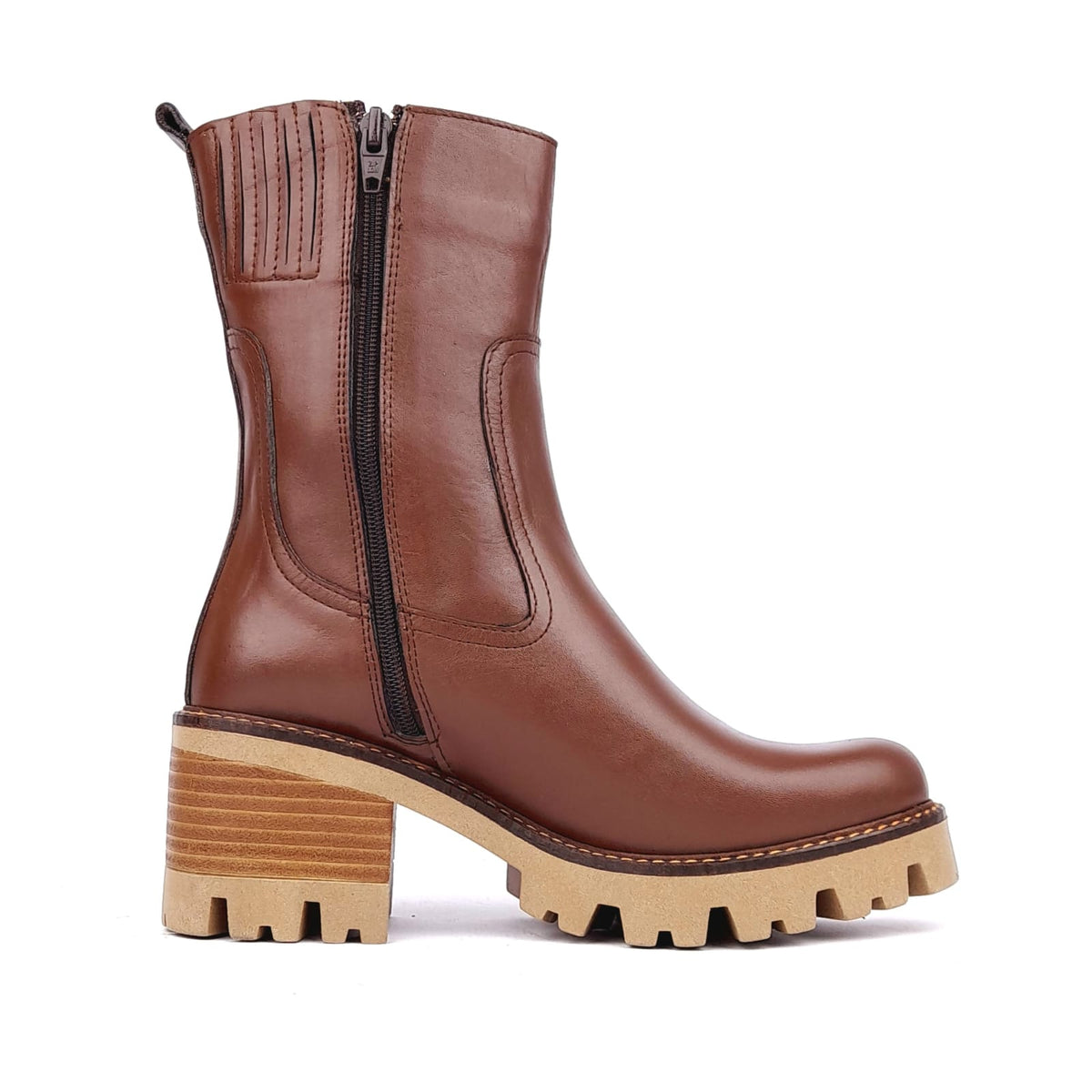 2034 Brown Leather Ankle Boot