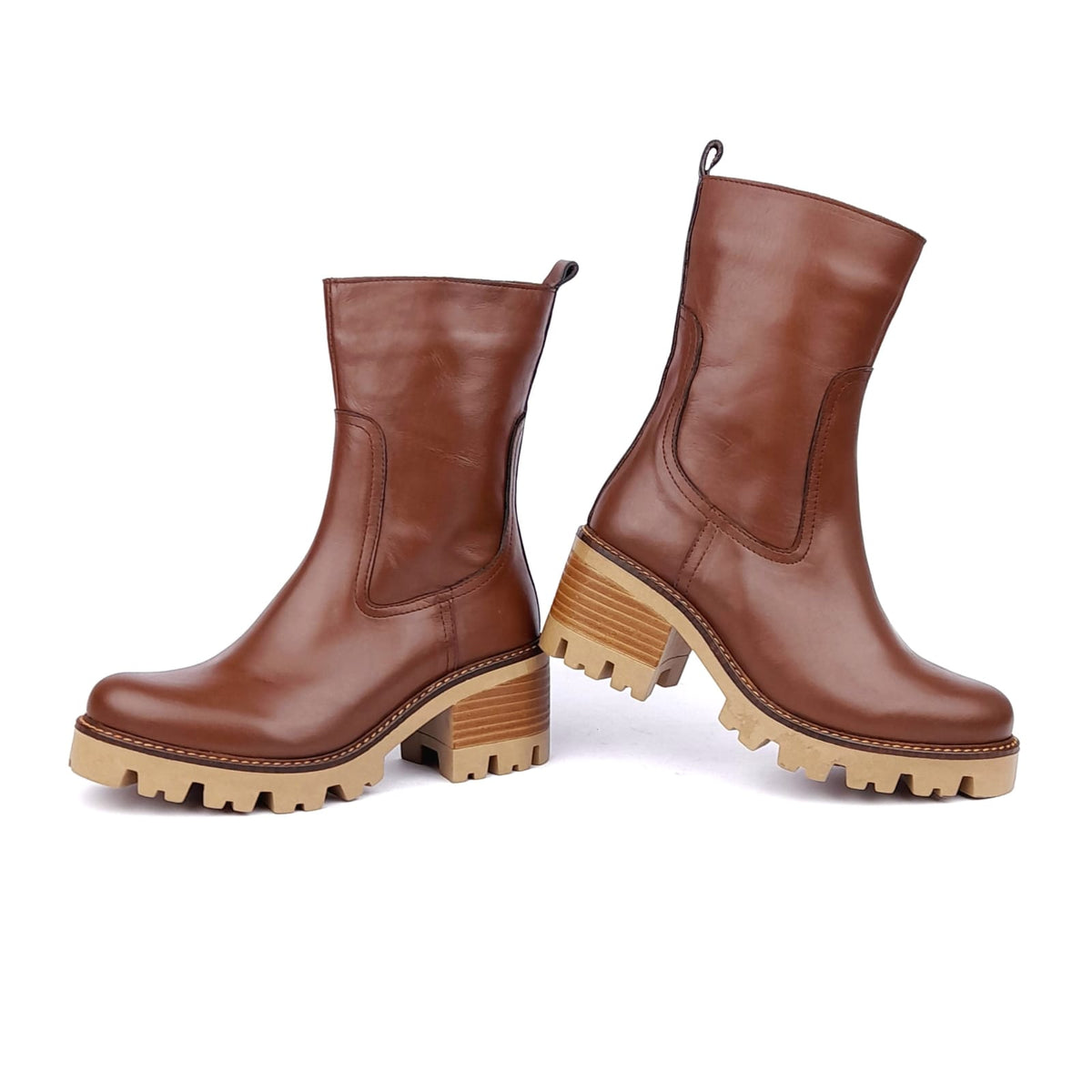 2034 Brown Leather Ankle Boot