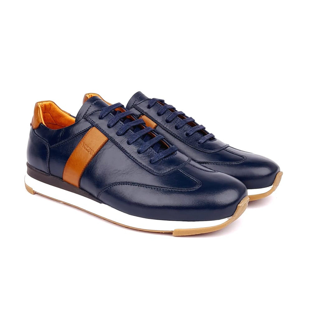 Volzak 6048 Leather Sneakers Camel Blue