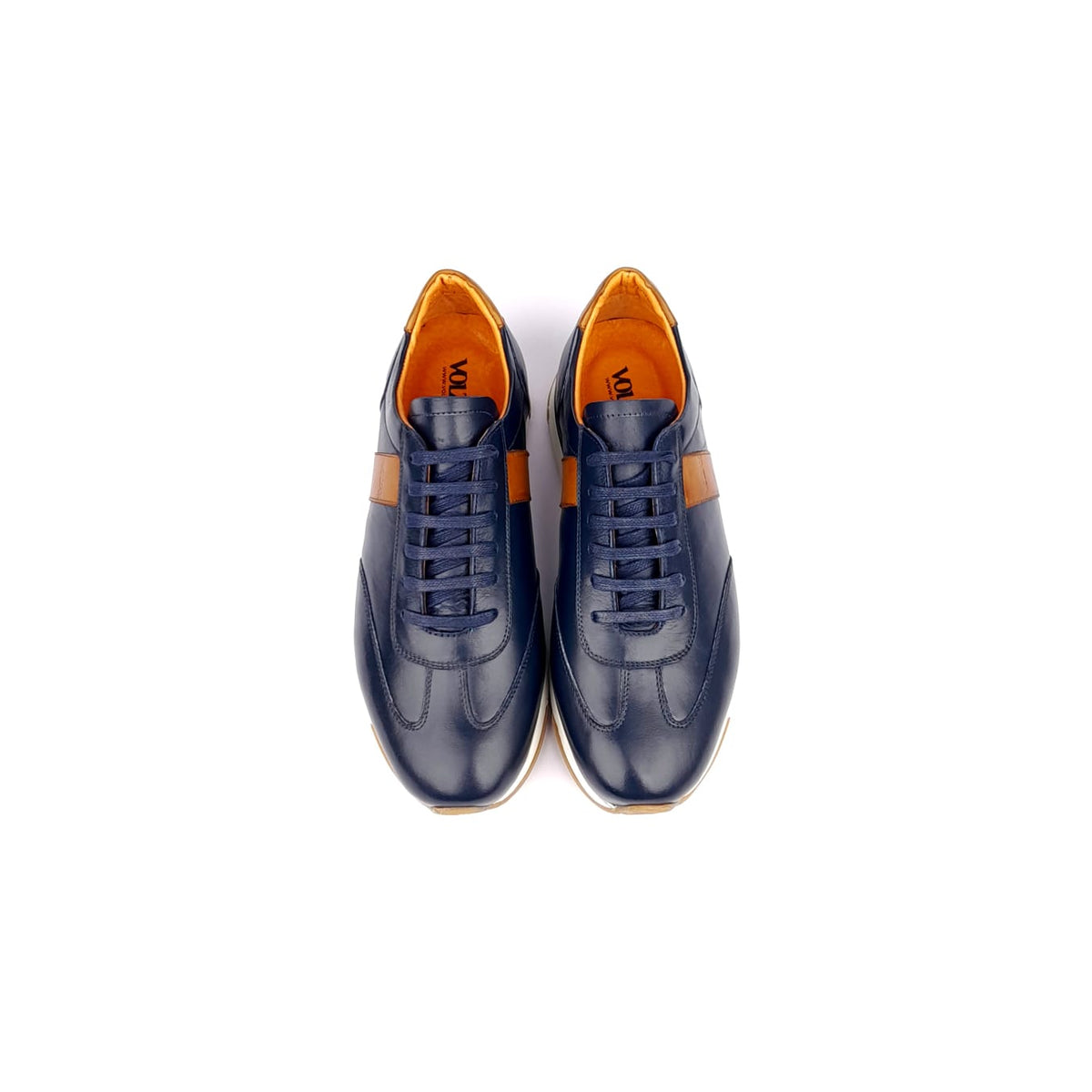 Volzak 6048 Leather Sneakers Camel Blue