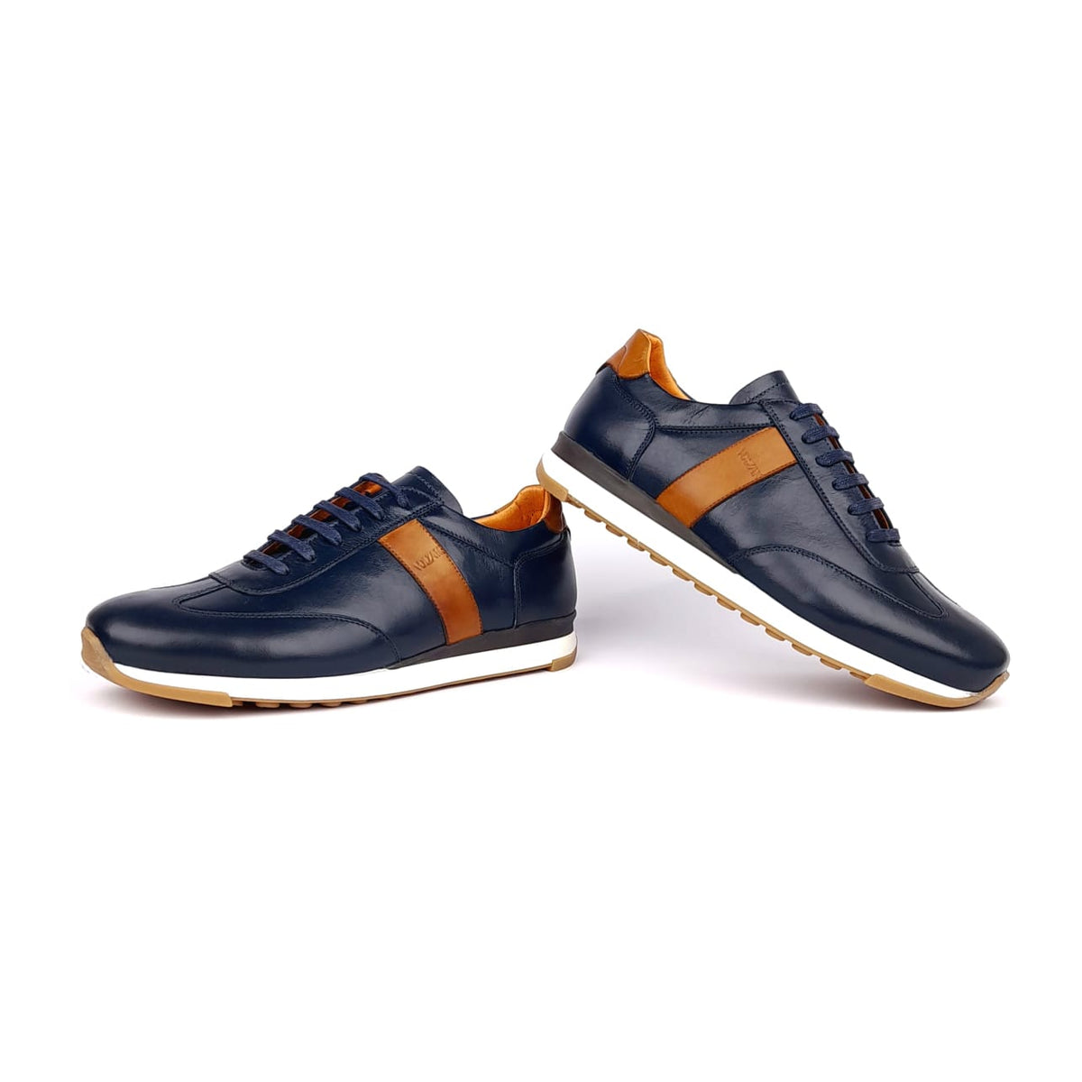 Volzak 6048 Leather Sneakers Camel Blue
