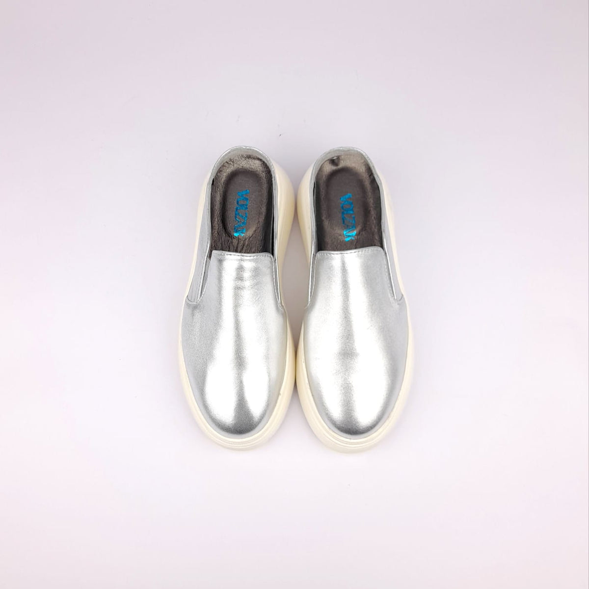 ''02 Mule en cuir Argenté